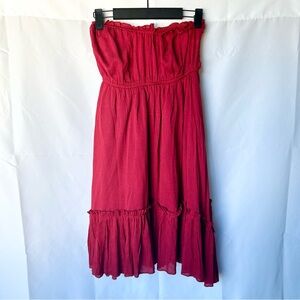 Elegant Strapless Red Dress